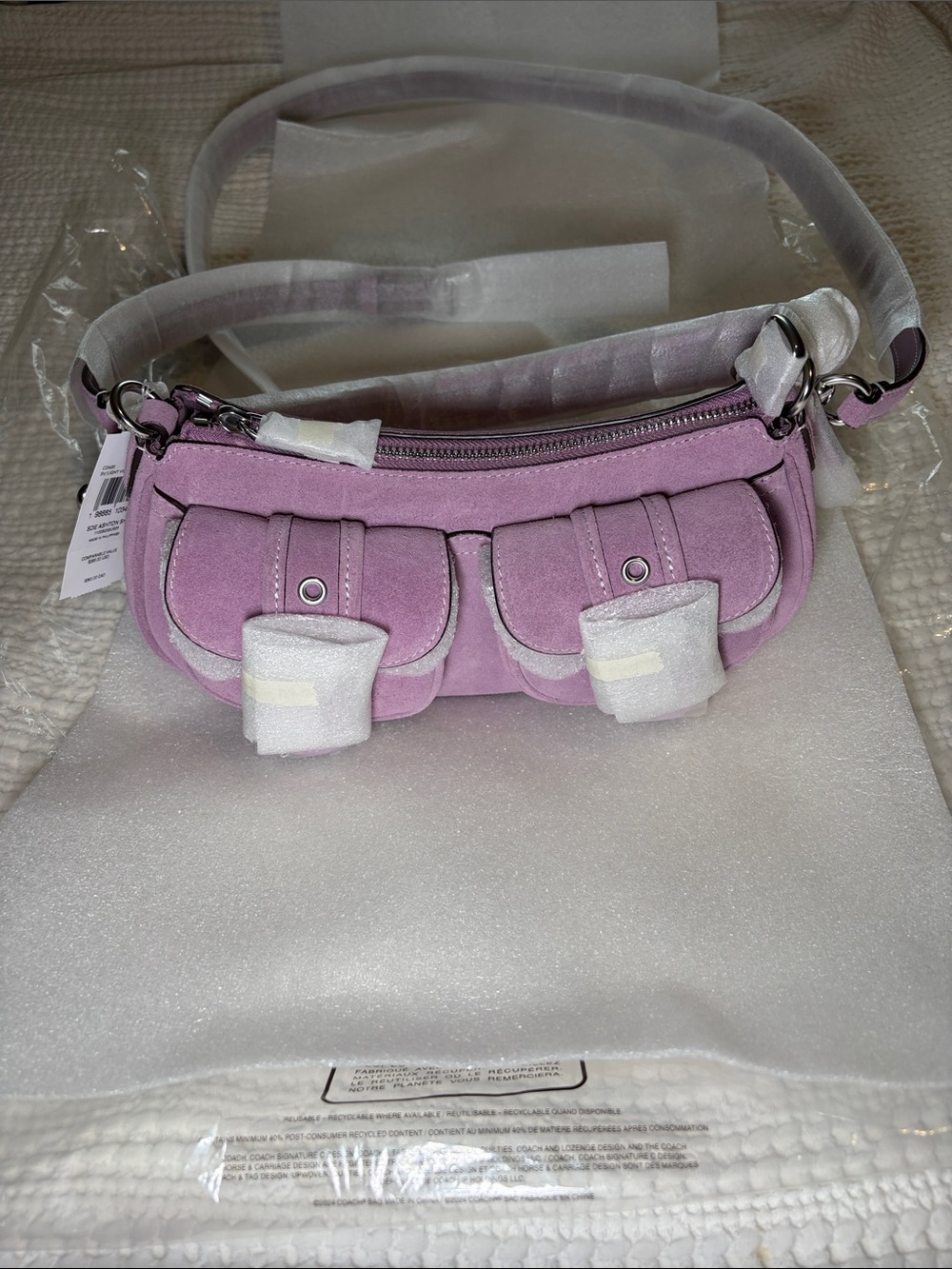 NWT Coach Ashton Shoulder Bag in Light Violet Suede 🦄